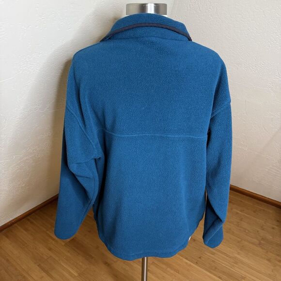 Vintage Cabelas Fleece Snap Pullover Unisex Medium Teal Polartec Sweater Outdoor - Picture 12 of 12